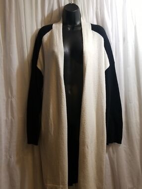 Vince Camuto Black and Cream Knit Cardigan